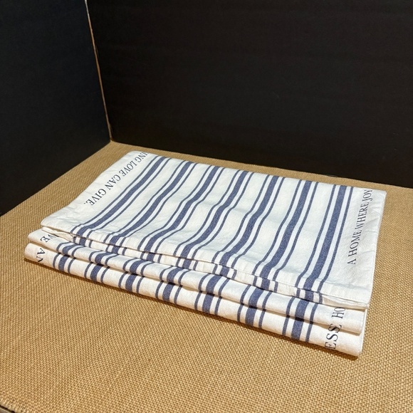 Mary and Martha Table Runner 100% Cotton Stripe Farmhouse Joy and Laughter Home - Picture 2 of 11